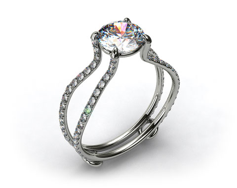 18k White Gold ZE122 by Danhov Designer Engagement Ring